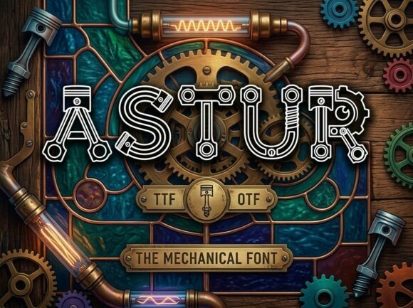 Astur: The Steampunk-Inspired Display Font for Bold Branding