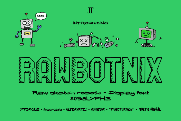 Rawbotnix: A Quirky Display Font for Creative Makers